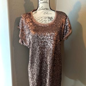 Gold Shimmer Sequined Party Dress by Rosette